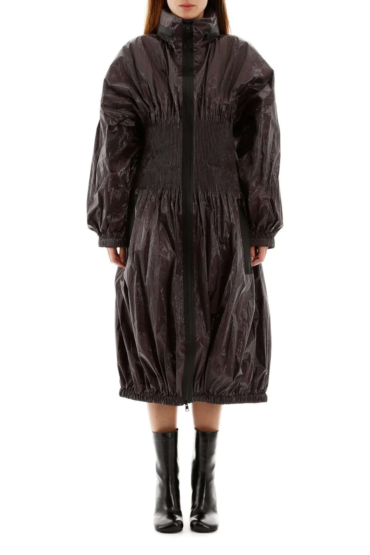 Bottega Veneta Zipped Pleated Waist Parka