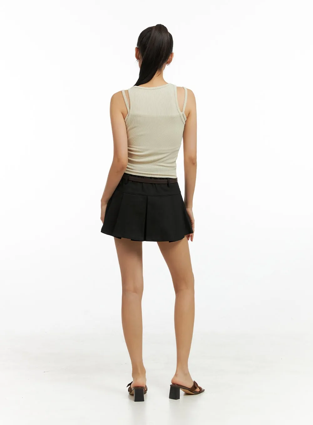 Box Pleated Mini Skirt IG405