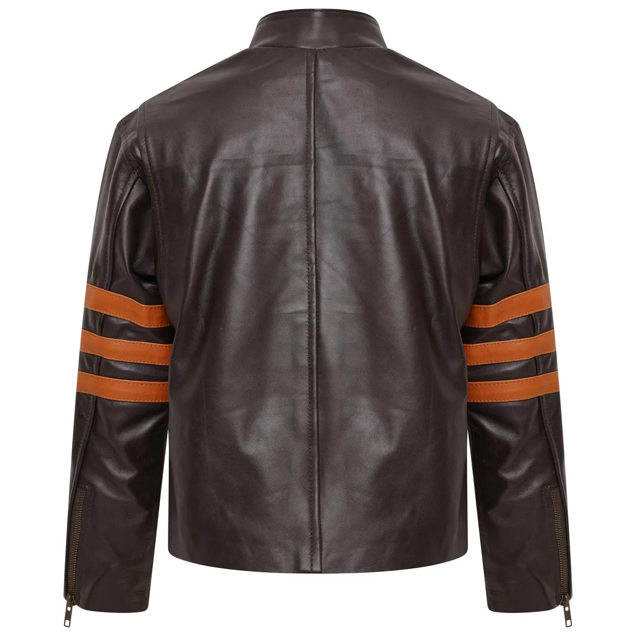 Boys Leather Jacket Brown Inspired By X-Men Wolverine