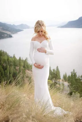 Breanna Knit Long Sleeve Maternity Gown