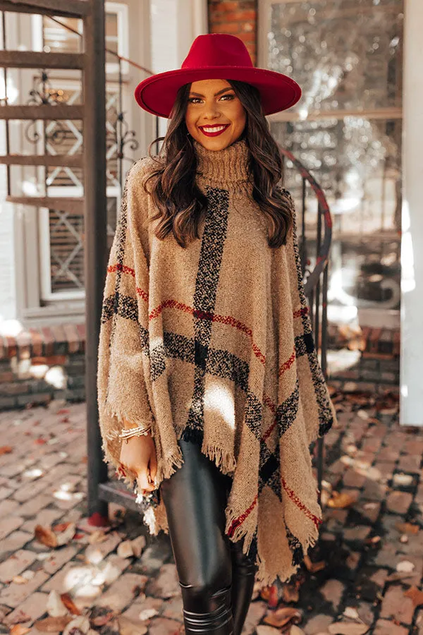 Bubbles And Bonfires Plaid Poncho