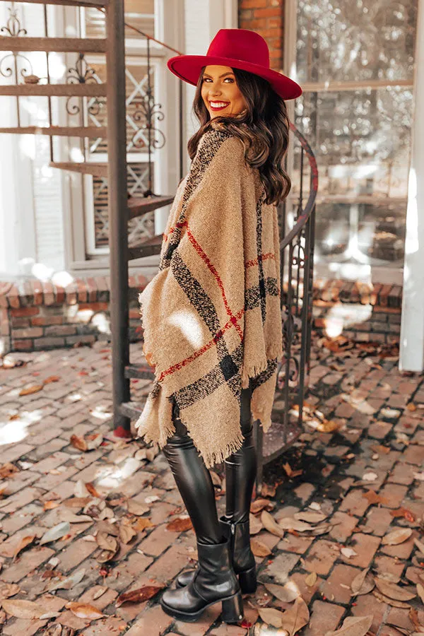 Bubbles And Bonfires Plaid Poncho