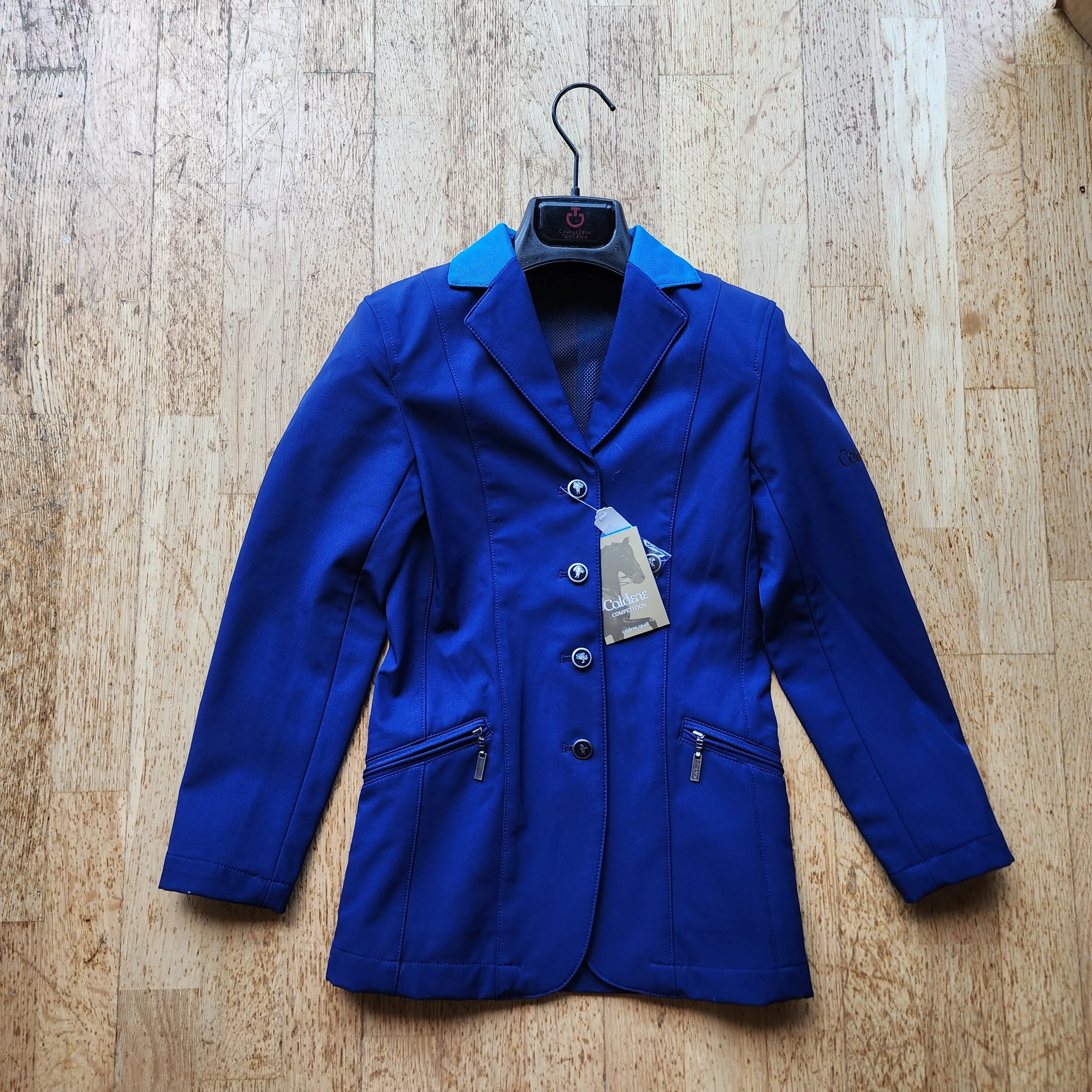 Caldene blue show jacket, girls size 10