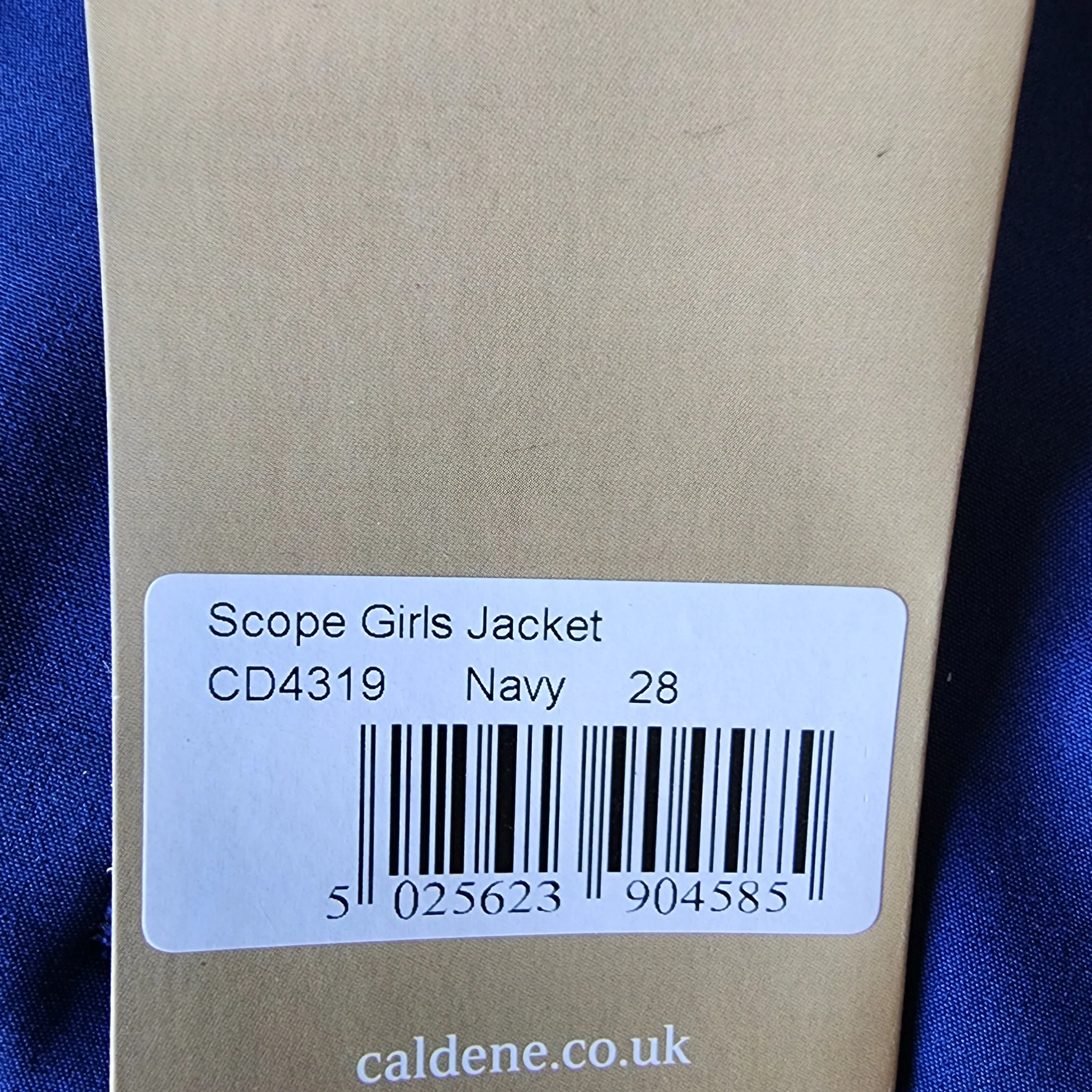 Caldene blue show jacket, girls size 10