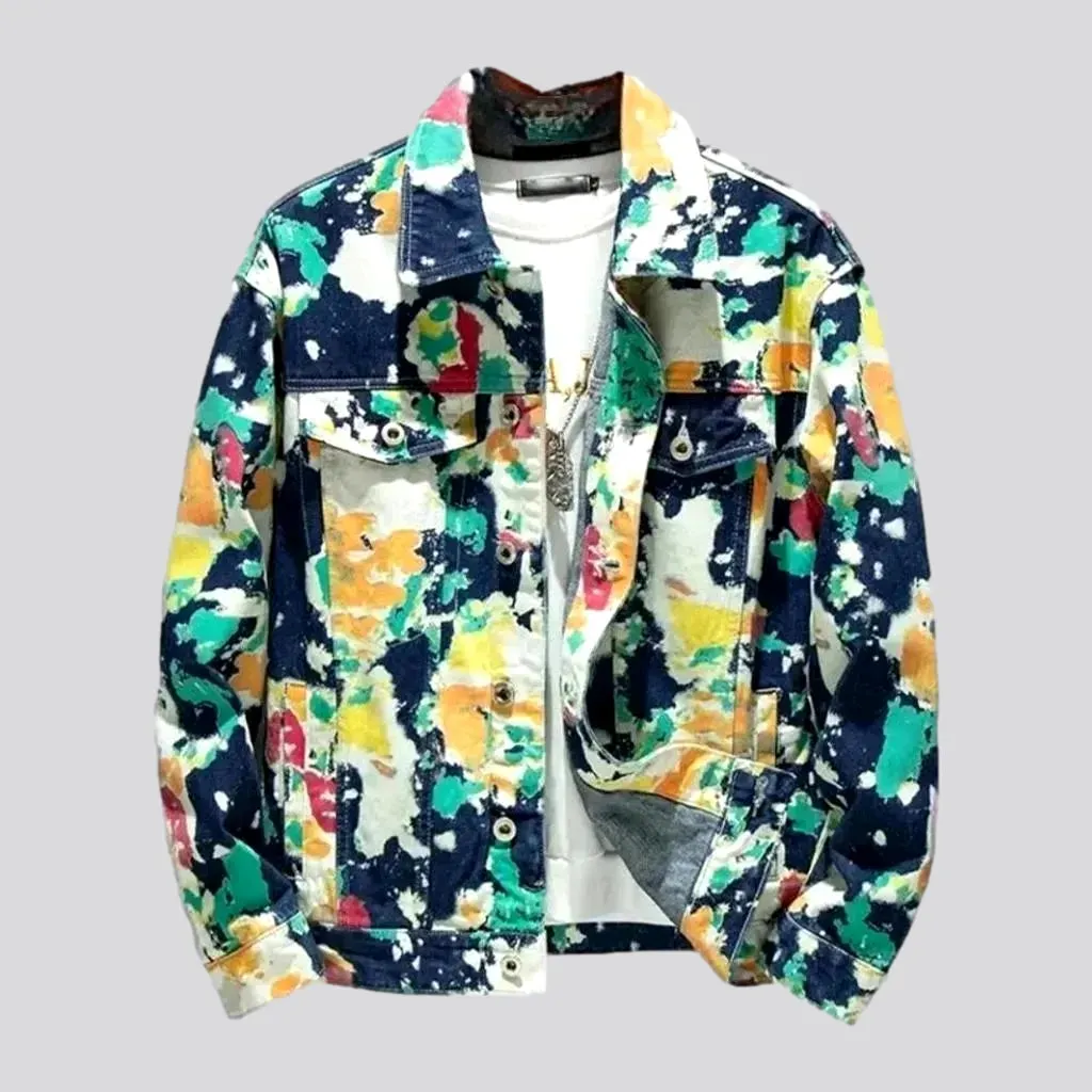 Camouflage oversized denim jacket