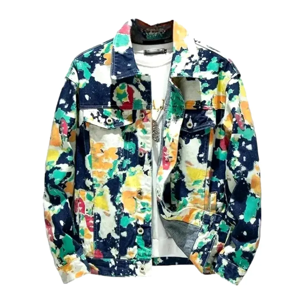 Camouflage oversized denim jacket