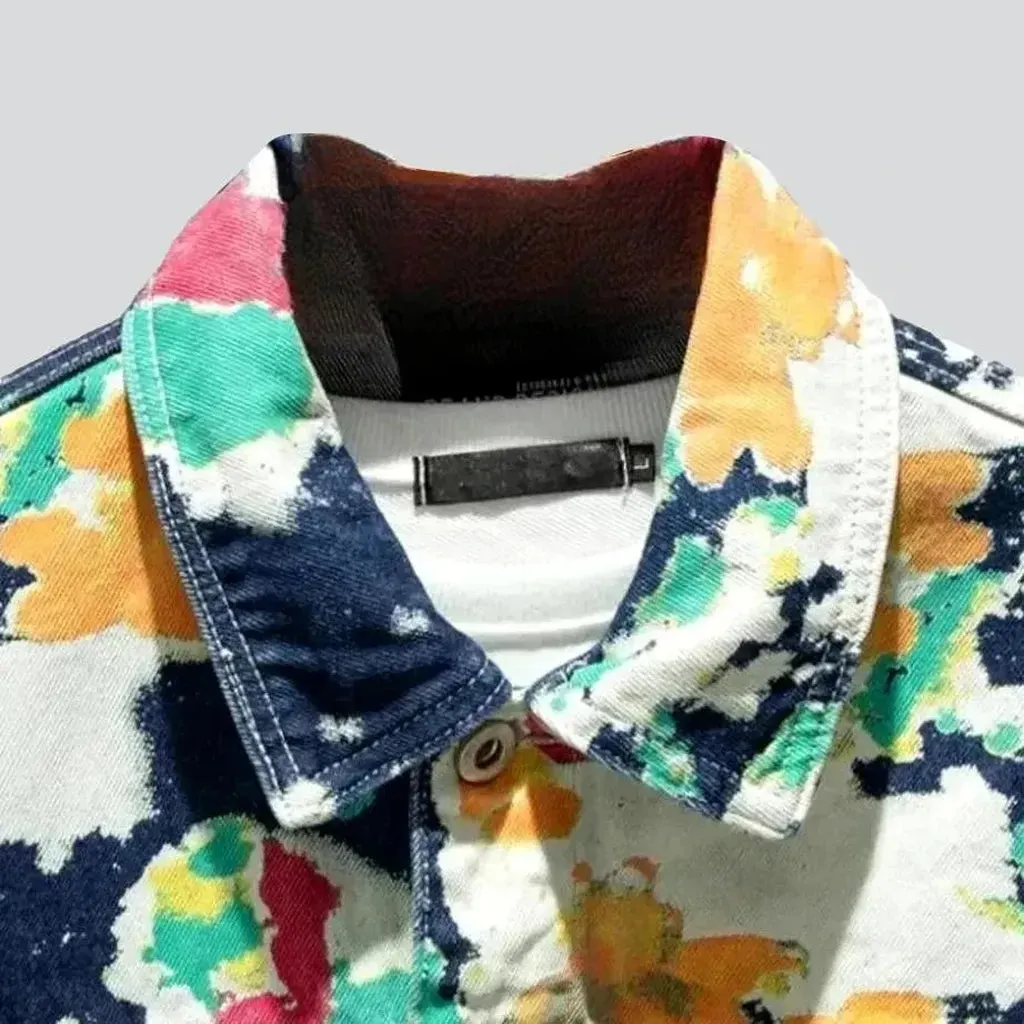 Camouflage oversized denim jacket