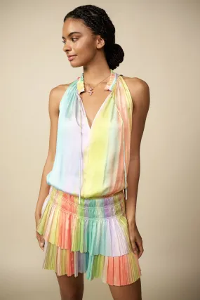 Cara Rainbow Painterly Mini Dress