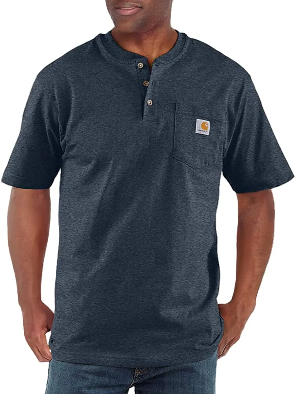 Carhartt Men's Loose Fit Heavyweight Short Sleeve Pocket Henley T-Shirt