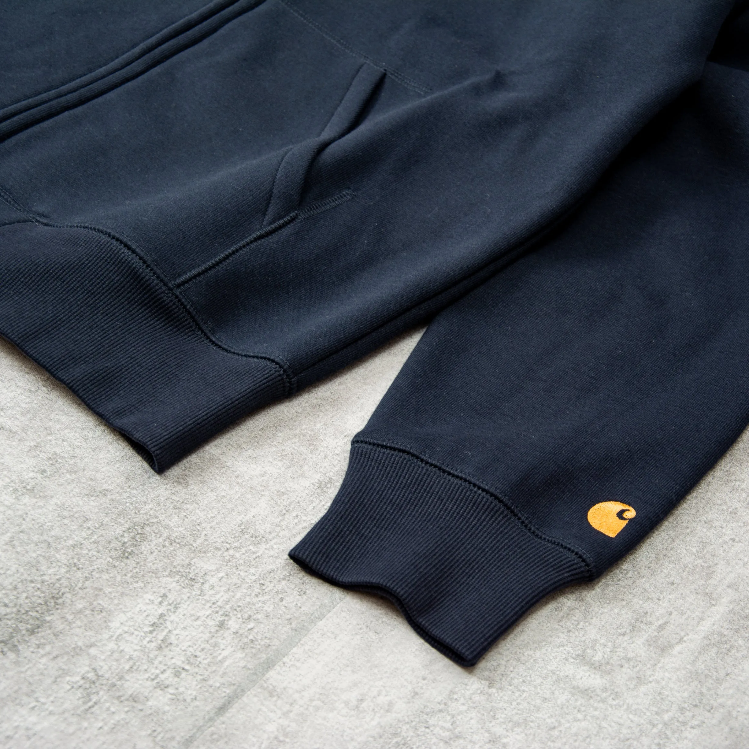 Carhartt WIP Chase Hooded Zip Jacket - Dark Navy / Gold