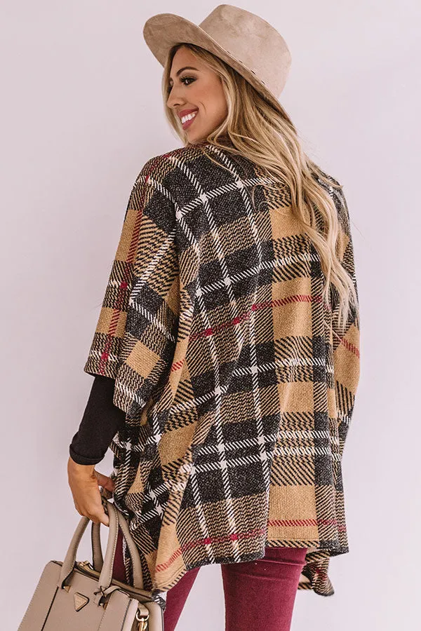 Check On Me Plaid Poncho