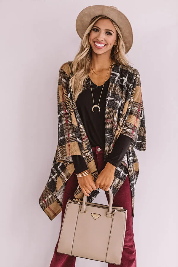 Check On Me Plaid Poncho