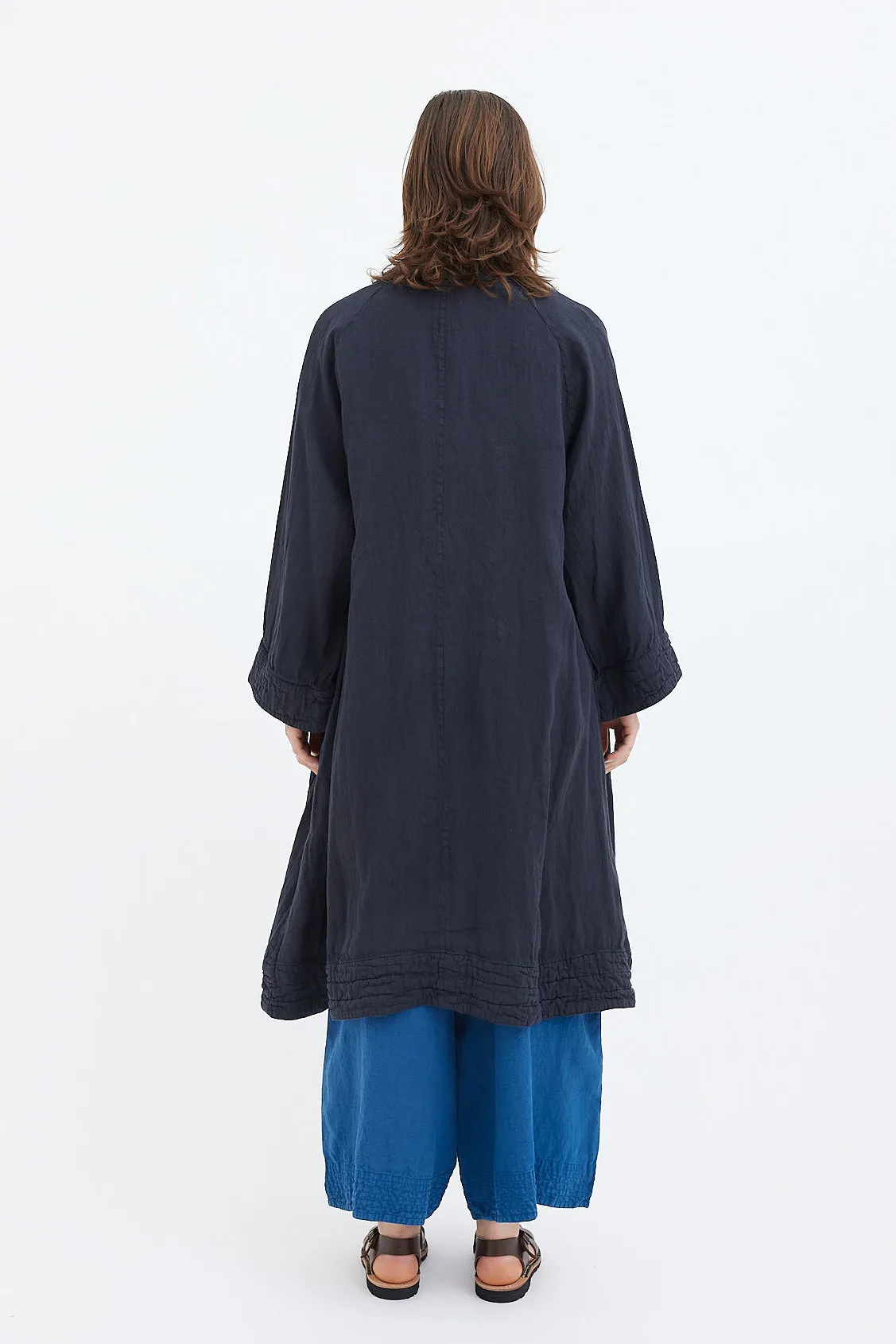 Chez Vidalenc - Coat - Light Linen Pu Yi - Navy Proto