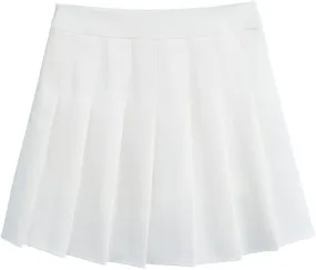 chouyatou Women's Simple High Waist All Around Pleated A-Line Skirt