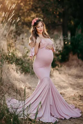 Colbie Short Sleeve Mermaid Maternity Gown