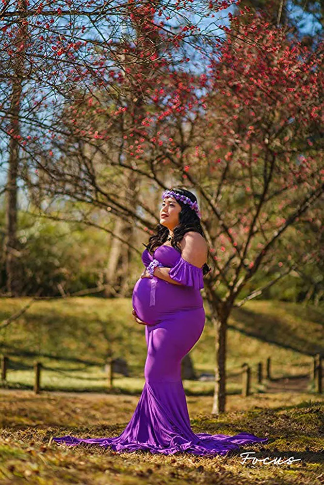 Colbie Short Sleeve Mermaid Maternity Gown