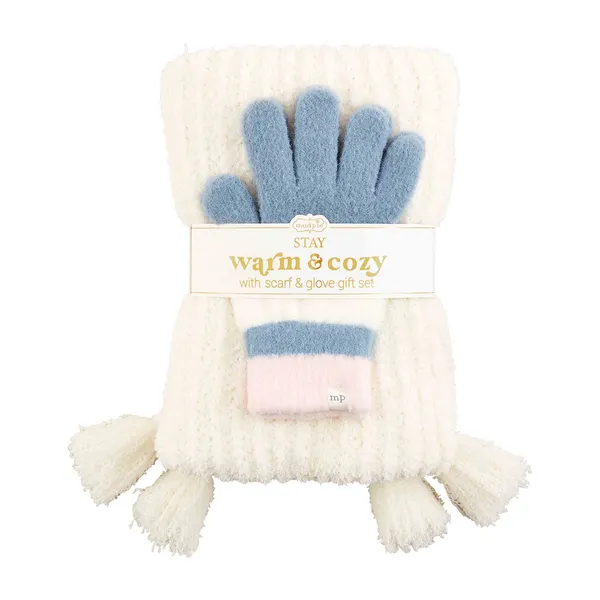 Color Block Glove and Scarf - WH