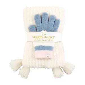 Color Block Glove and Scarf - WH