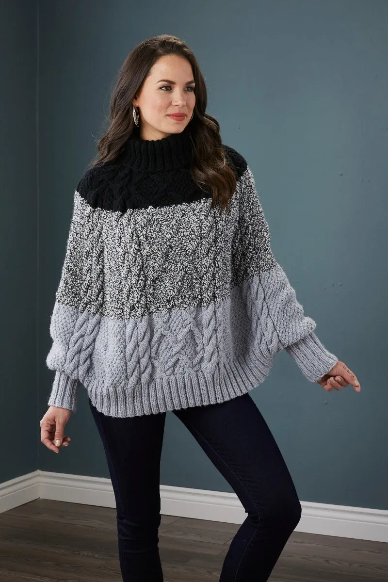 Comfy Cabled Poncho