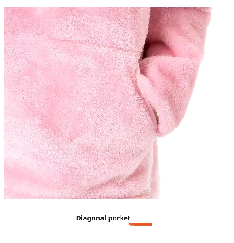 Coral Fleece Heated Hooded Sweatshirt