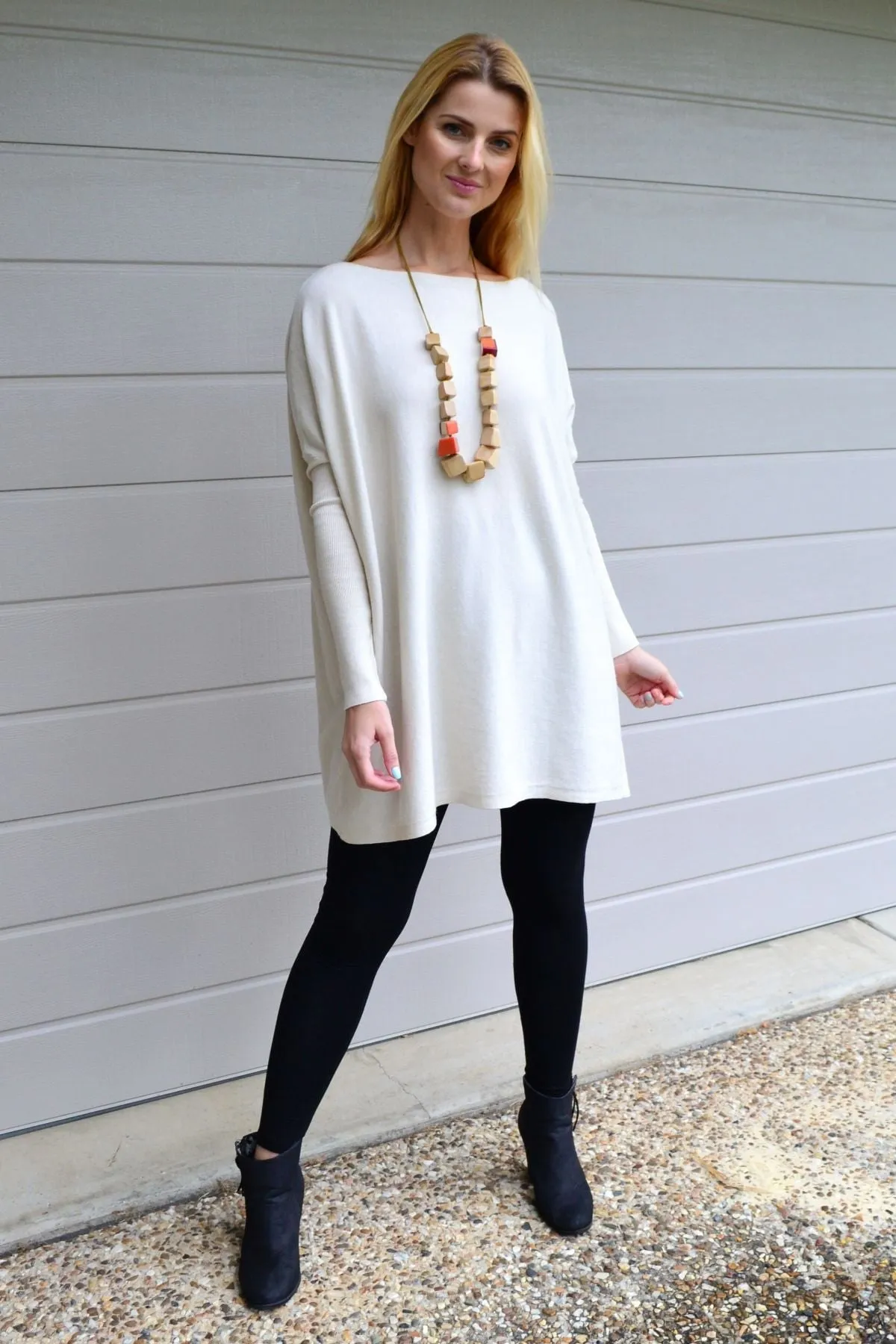 Cream Super Soft Oversized Knit Jumper Tunic