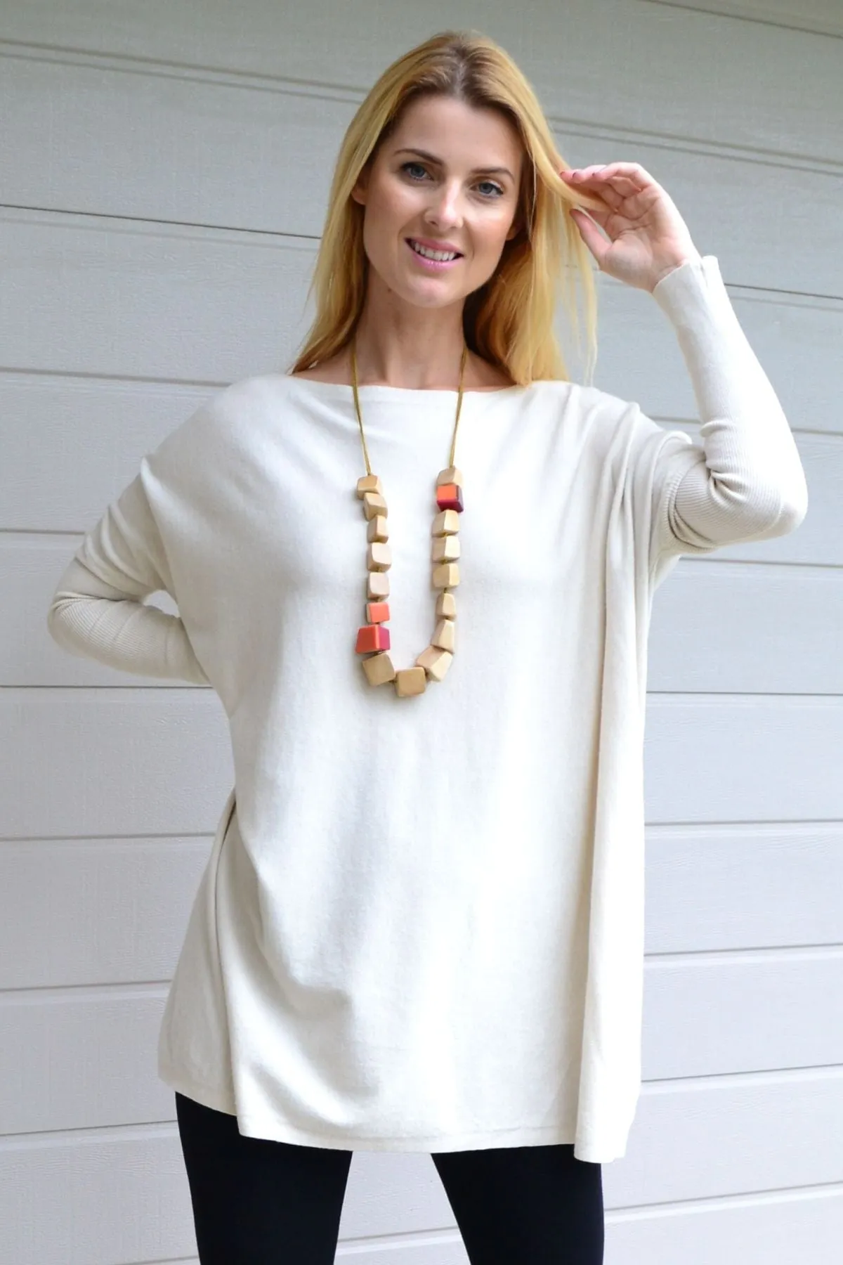 Cream Super Soft Oversized Knit Jumper Tunic