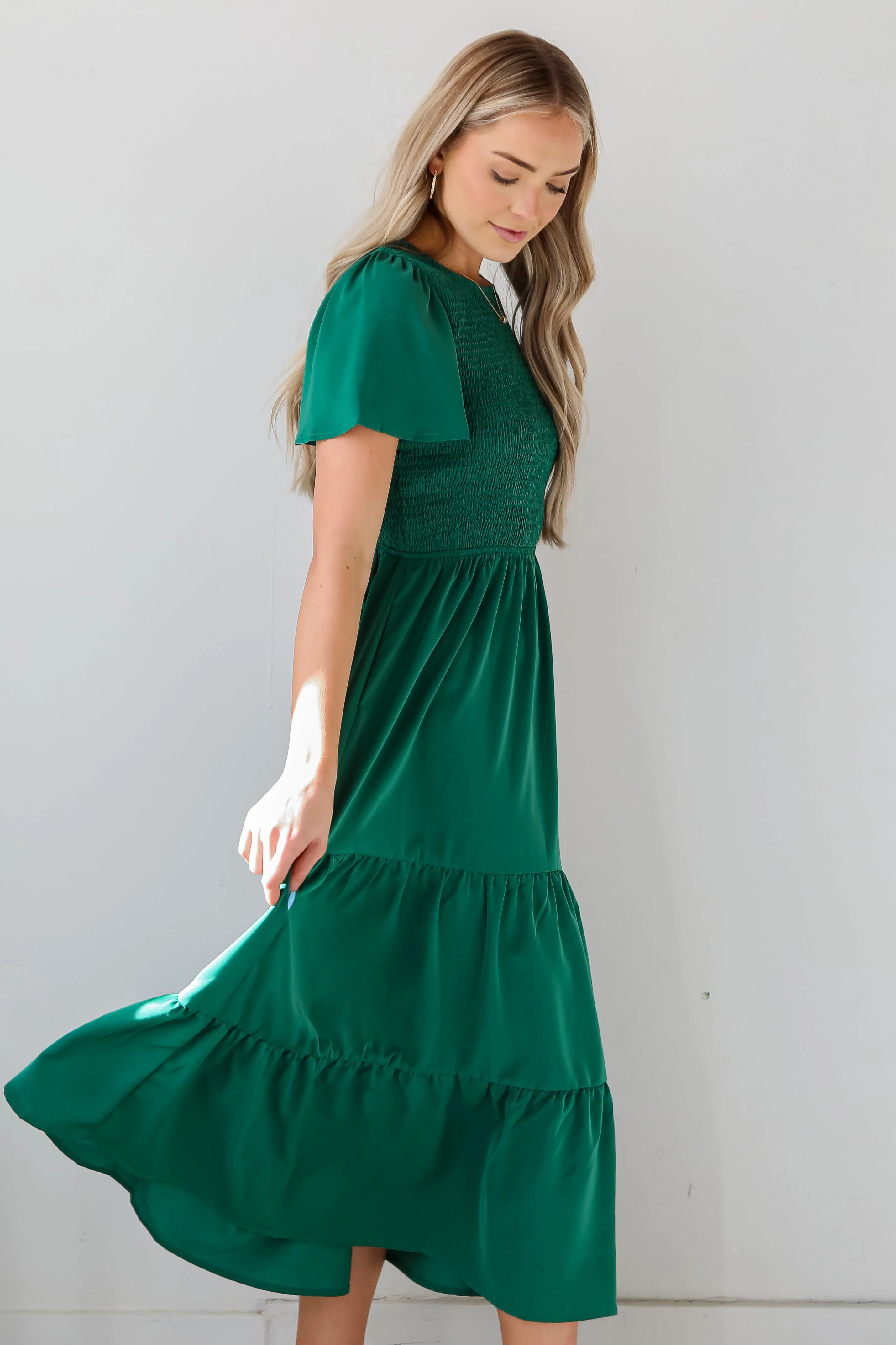 Cute Contentment Kelly Green Tiered Maxi Dress