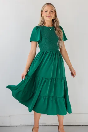 Cute Contentment Kelly Green Tiered Maxi Dress