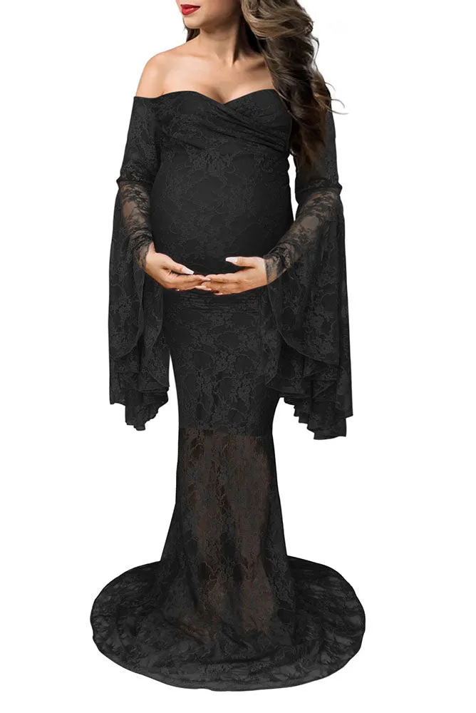 Danica Lace Off Shoulder Maternity Gown