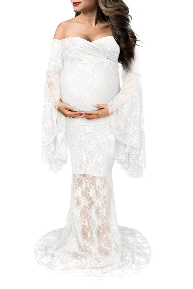 Danica Lace Off Shoulder Maternity Gown