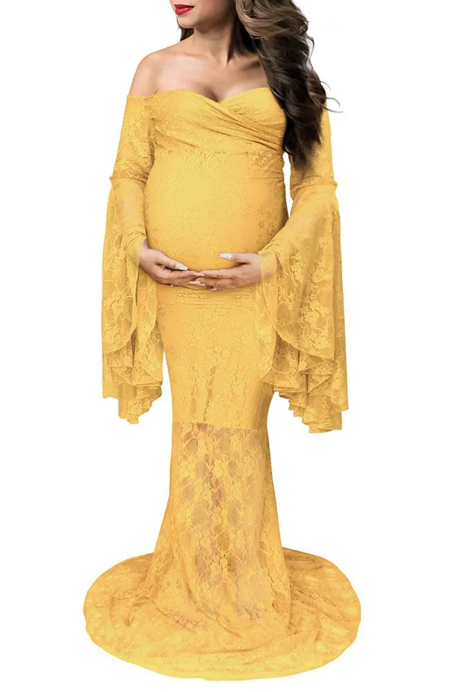 Danica Lace Off Shoulder Maternity Gown