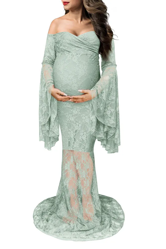 Danica Lace Off Shoulder Maternity Gown