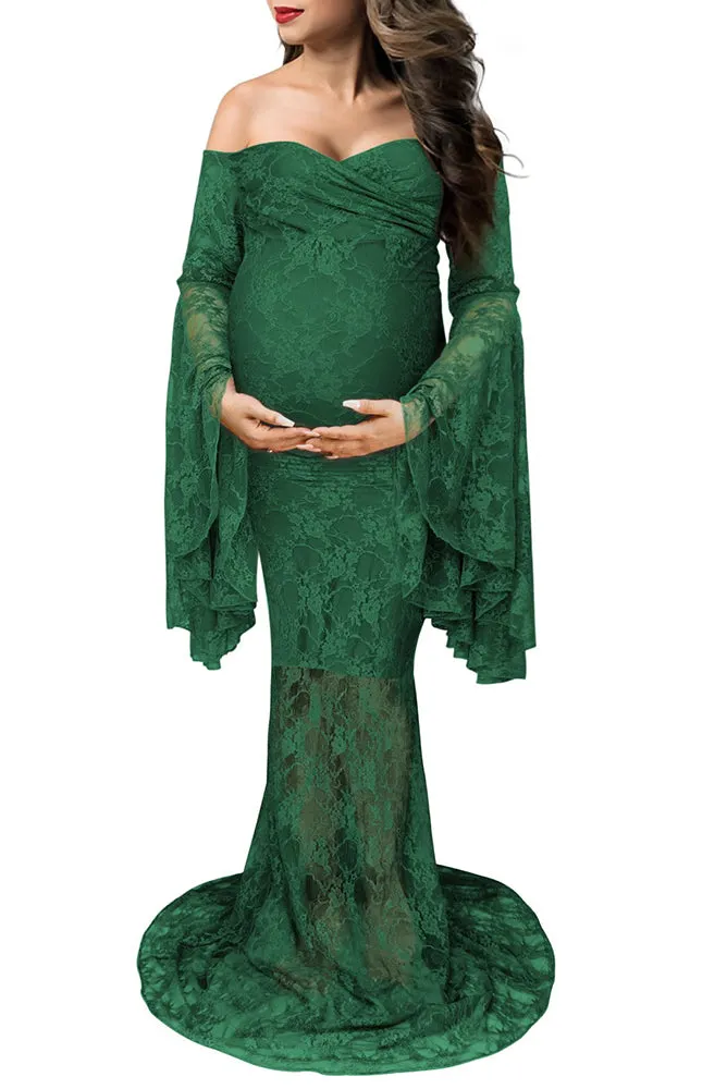 Danica Lace Off Shoulder Maternity Gown