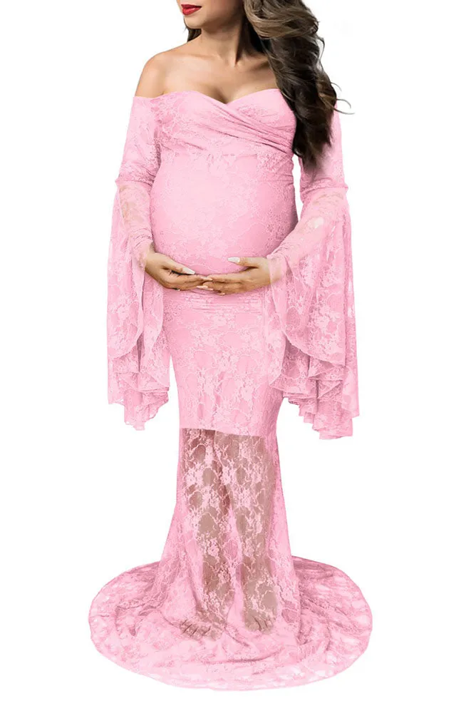 Danica Lace Off Shoulder Maternity Gown