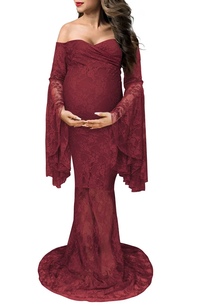 Danica Lace Off Shoulder Maternity Gown