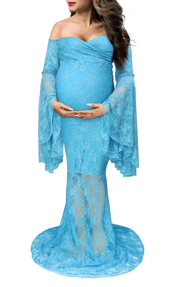 Danica Lace Off Shoulder Maternity Gown