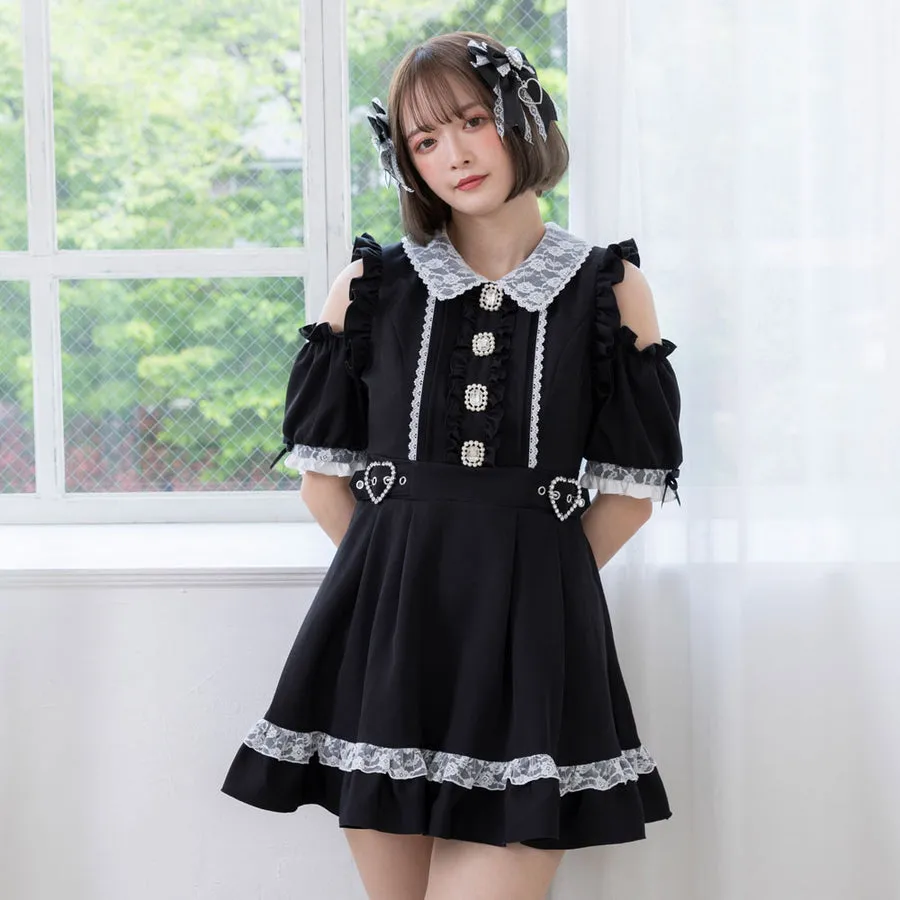 Dear My Love jirai kei off-shoulder frill dress