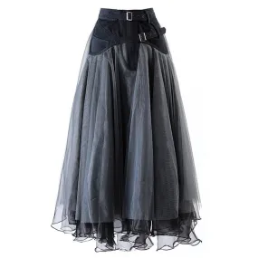 Denim Tulle Skirt