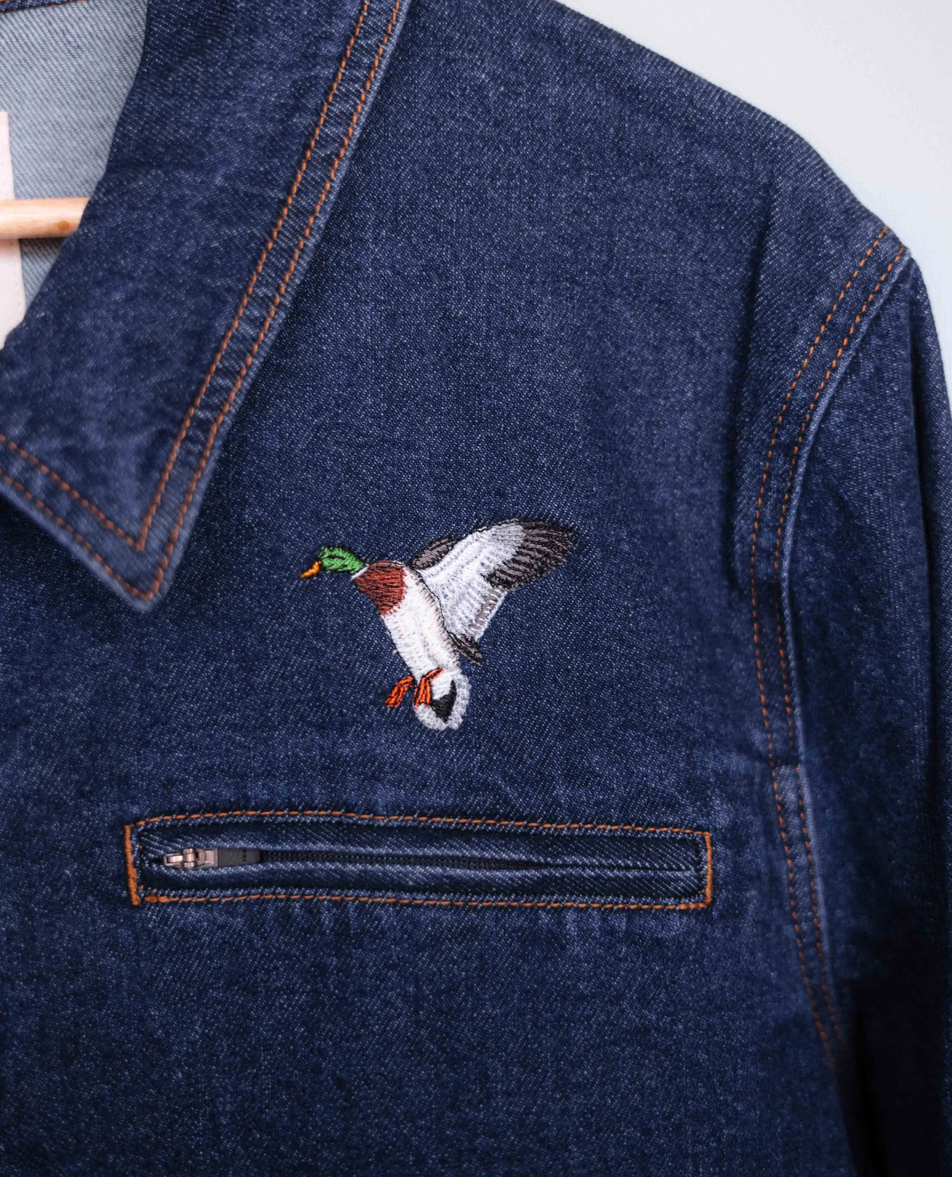 Denim Utility Jacket - Duck Embroidery