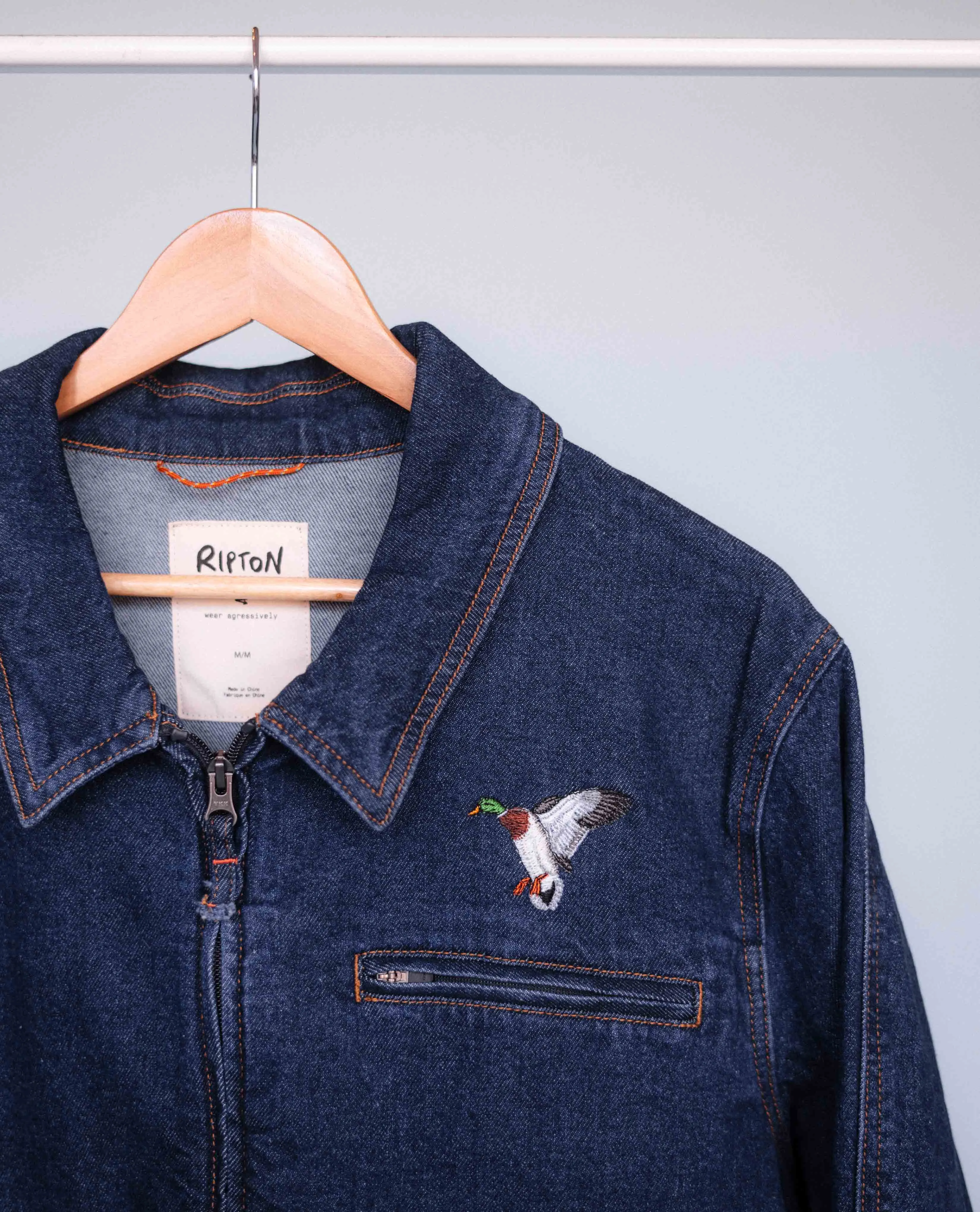 Denim Utility Jacket - Duck Embroidery