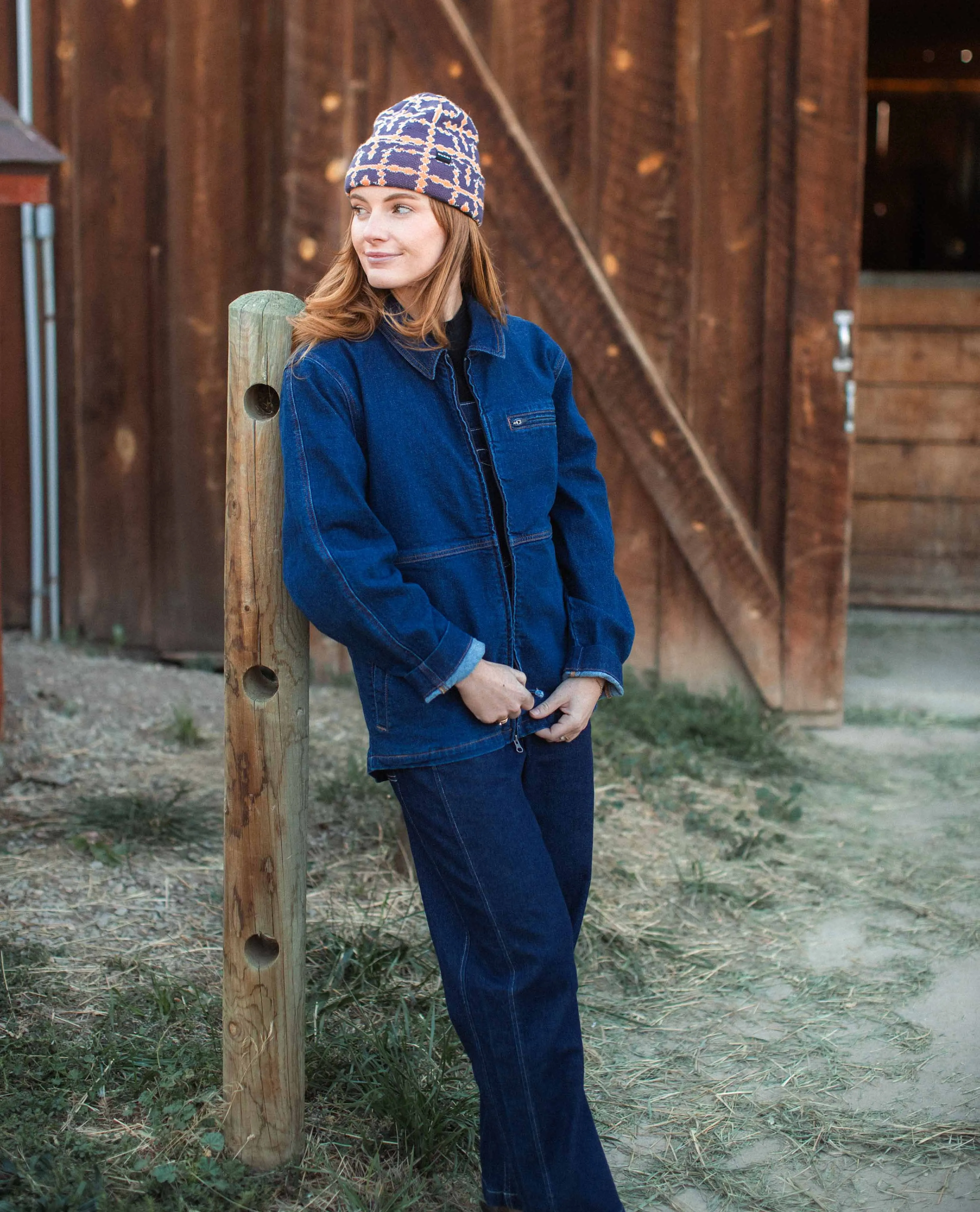 Denim Utility Jacket - Lightning Embroidery