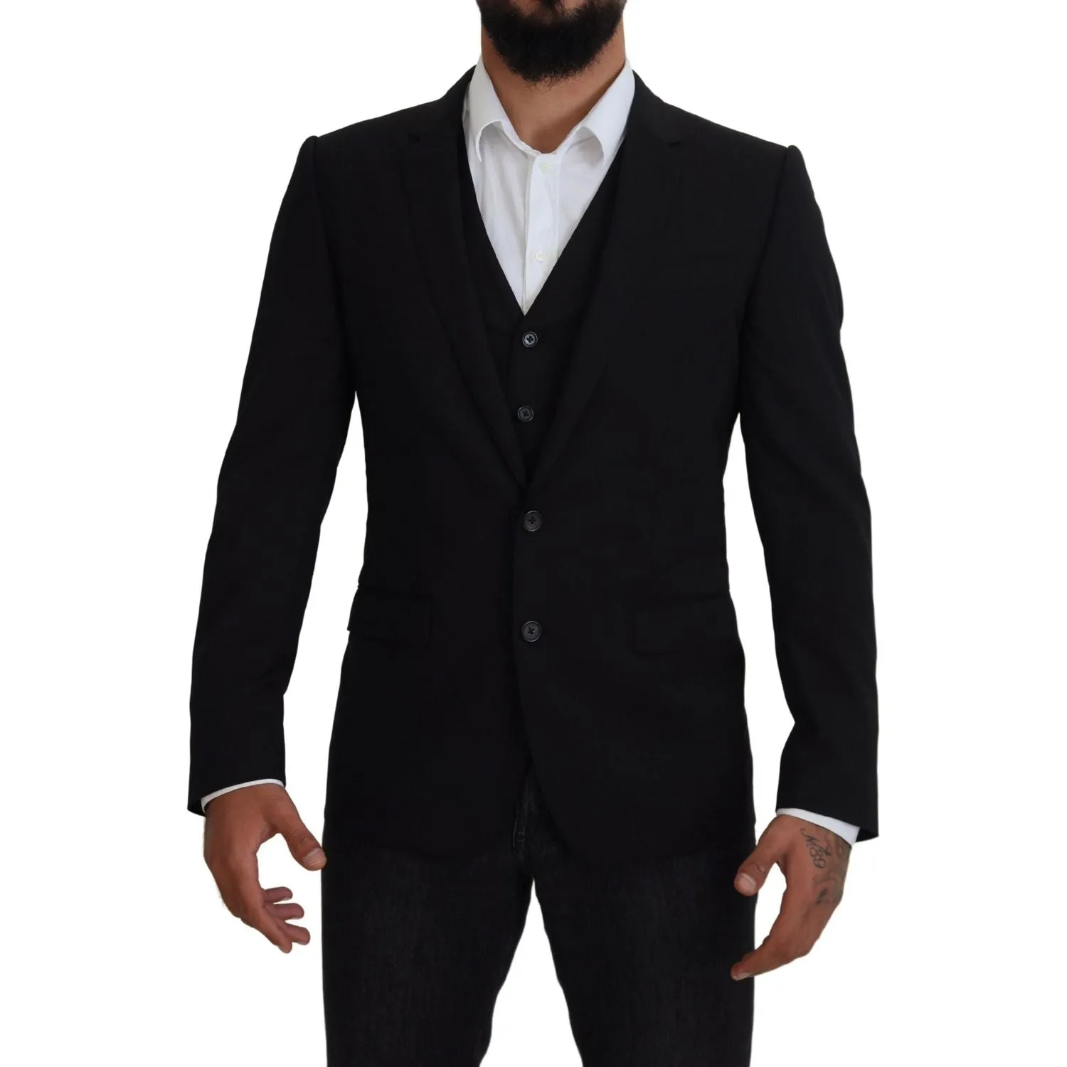 Dolce & Gabbana Elegant Black Martini Two-Piece Suit