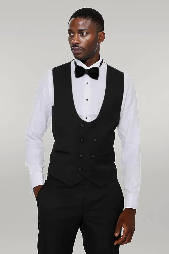 Double Breasted Patterned Green Men Tuxedo - Wessi