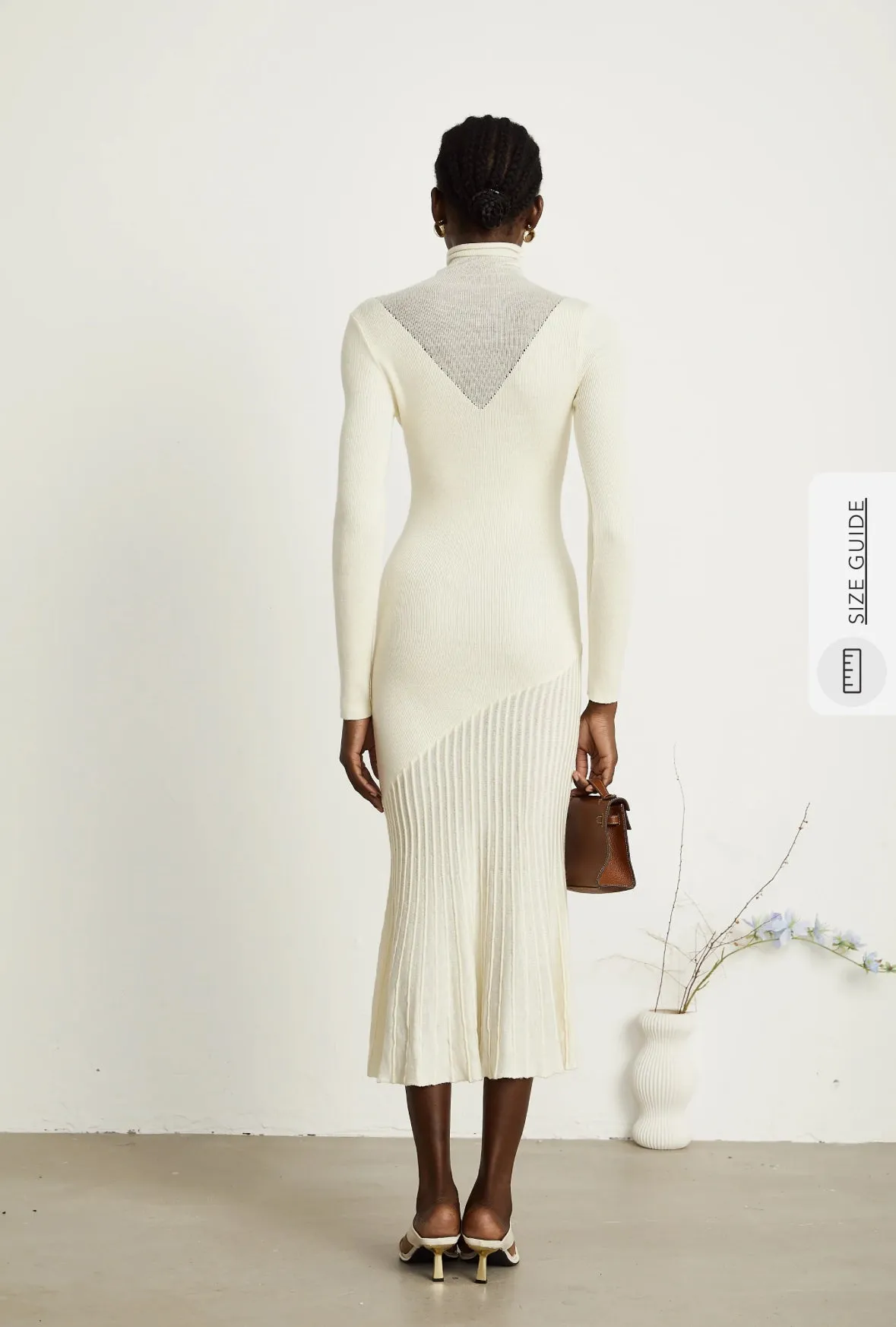 Emily White Knit Midi Dress