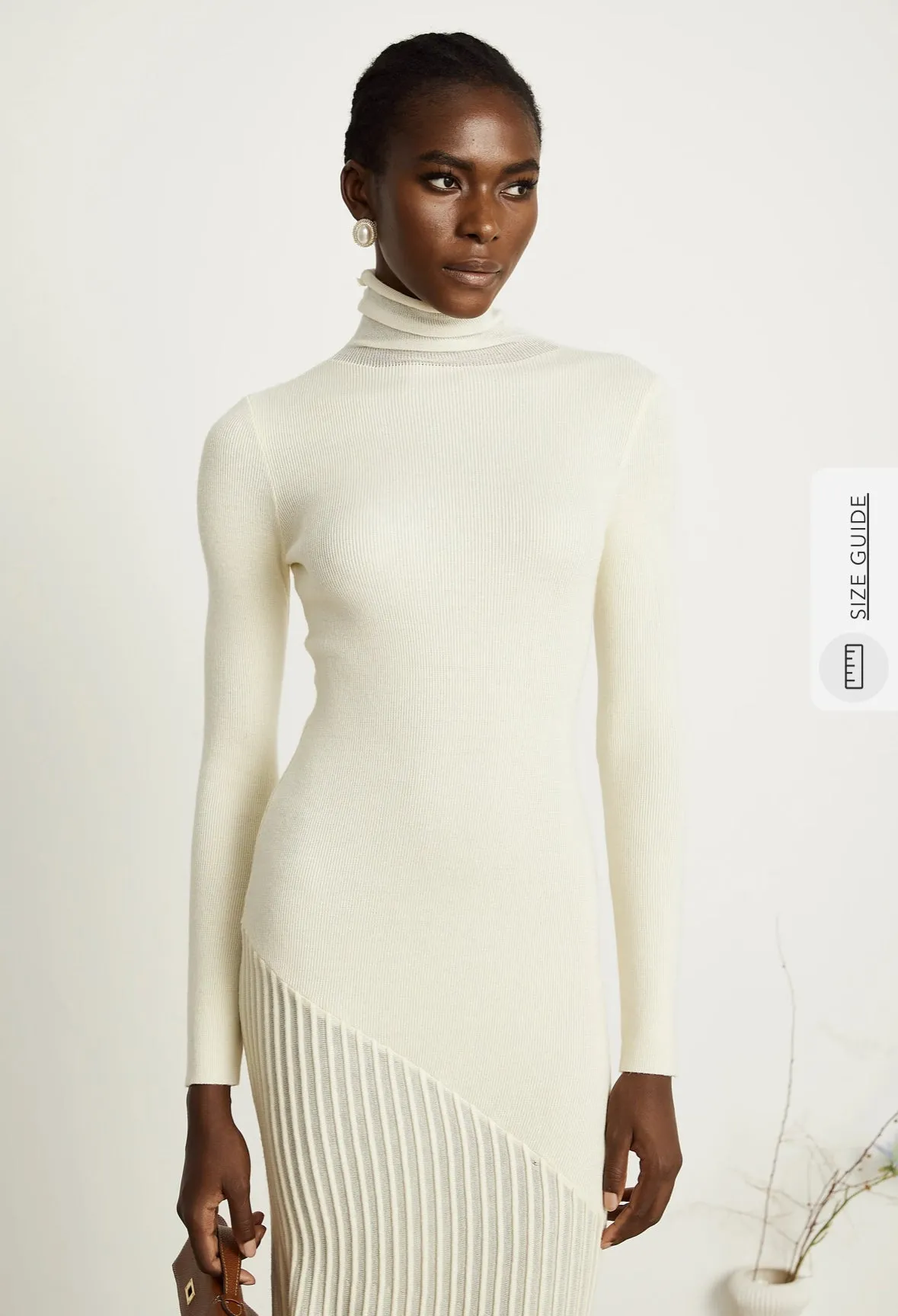 Emily White Knit Midi Dress