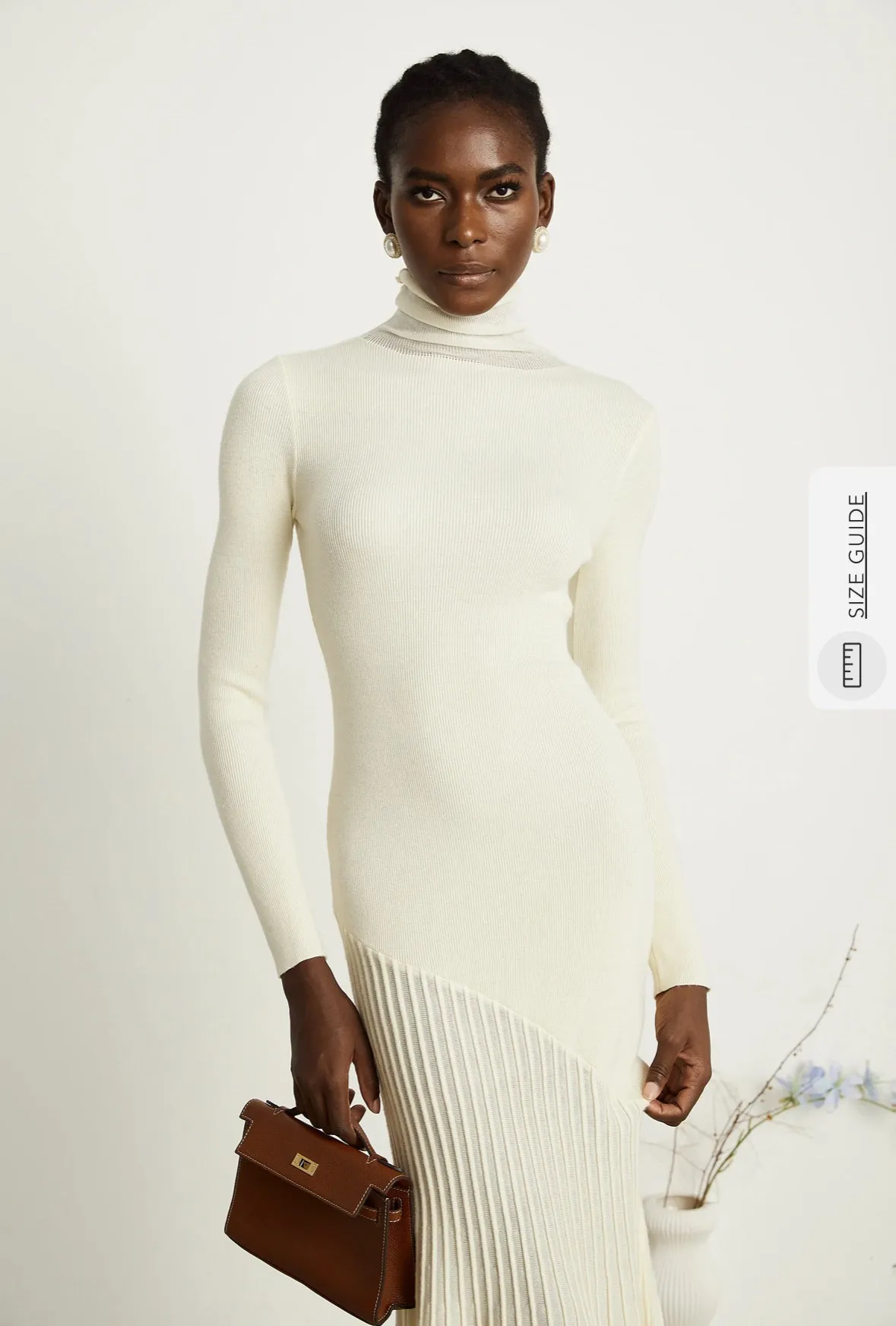 Emily White Knit Midi Dress