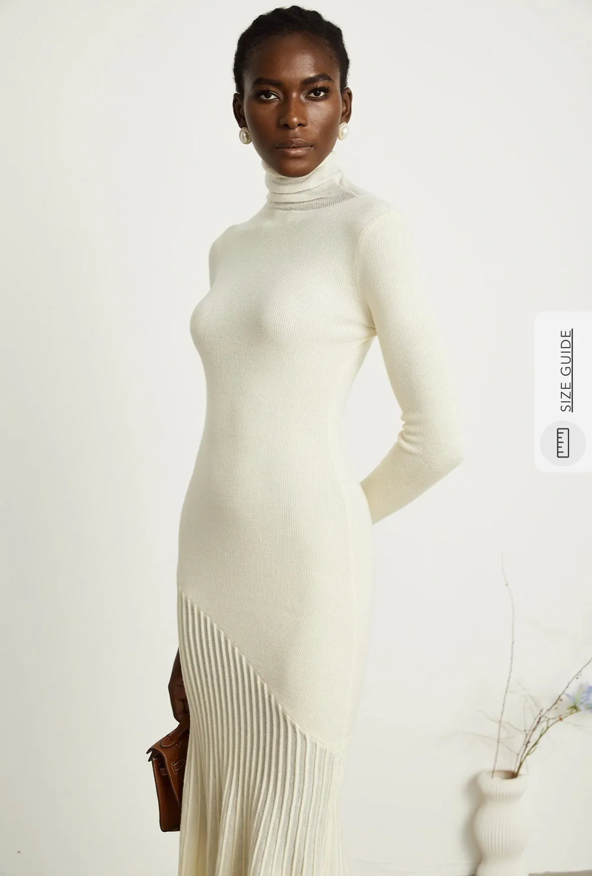 Emily White Knit Midi Dress