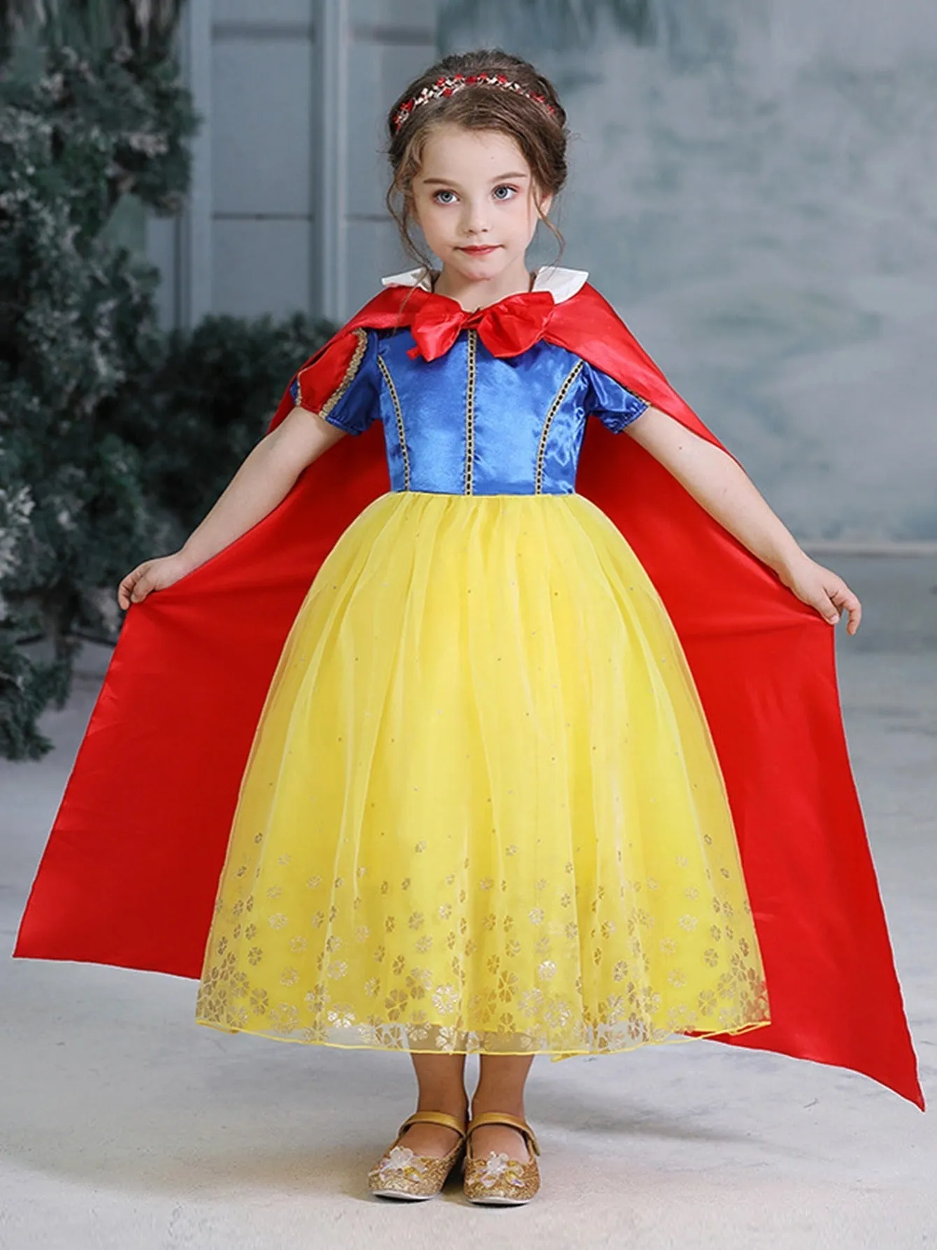 Enchanting Snow Princess Dress Costume with Accessories for Girls