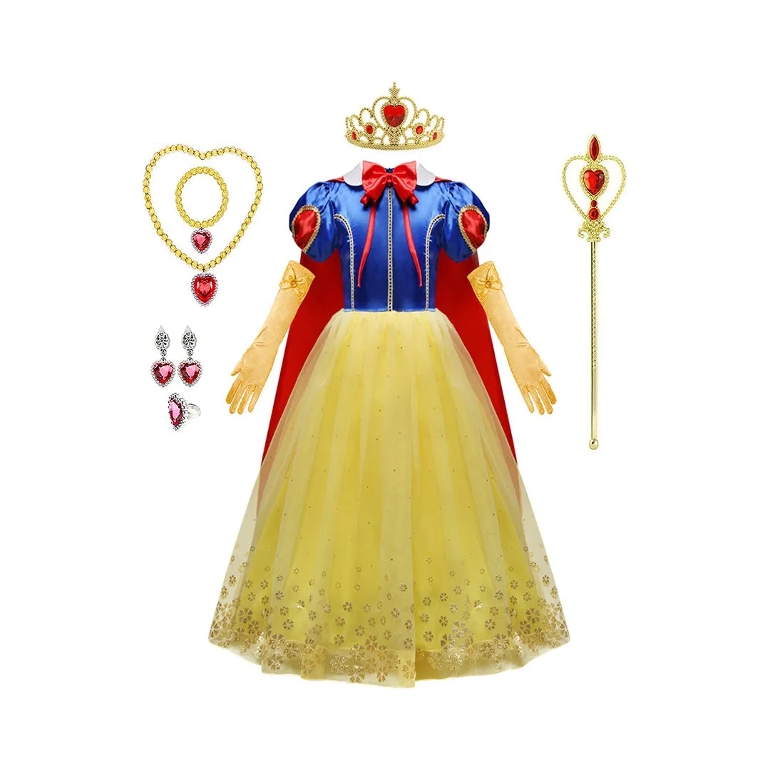 Enchanting Snow Princess Dress Costume with Accessories for Girls