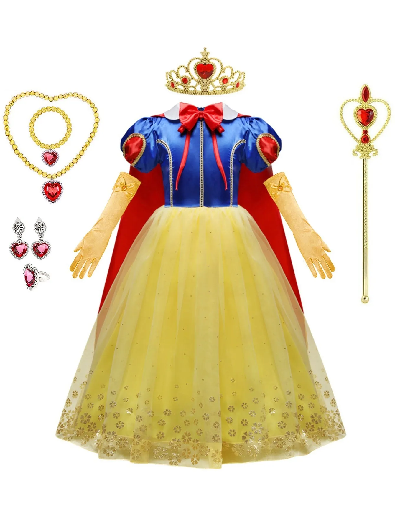 Enchanting Snow Princess Dress Costume with Accessories for Girls